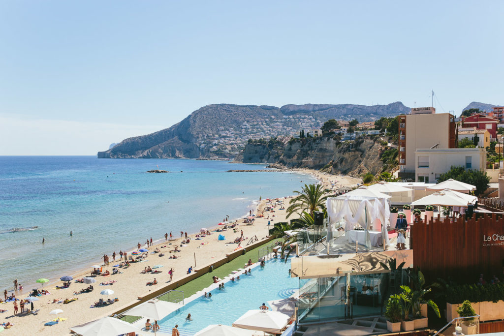 SOL Y MAR CALPE COSTA BLANCA WEDDING PHOTOGRAPHER AERIAL SHOT BEACH